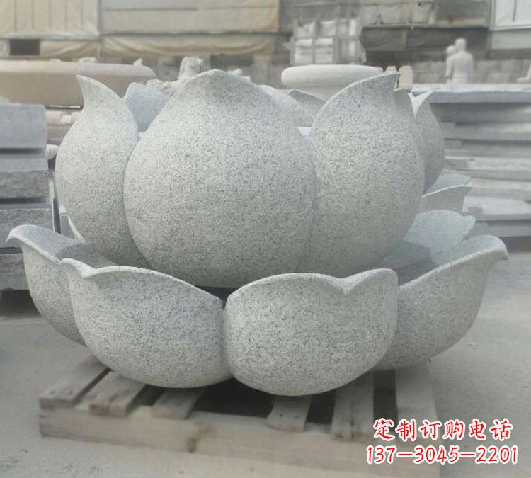 重庆高雅精美的大理石公园莲花喷泉雕塑