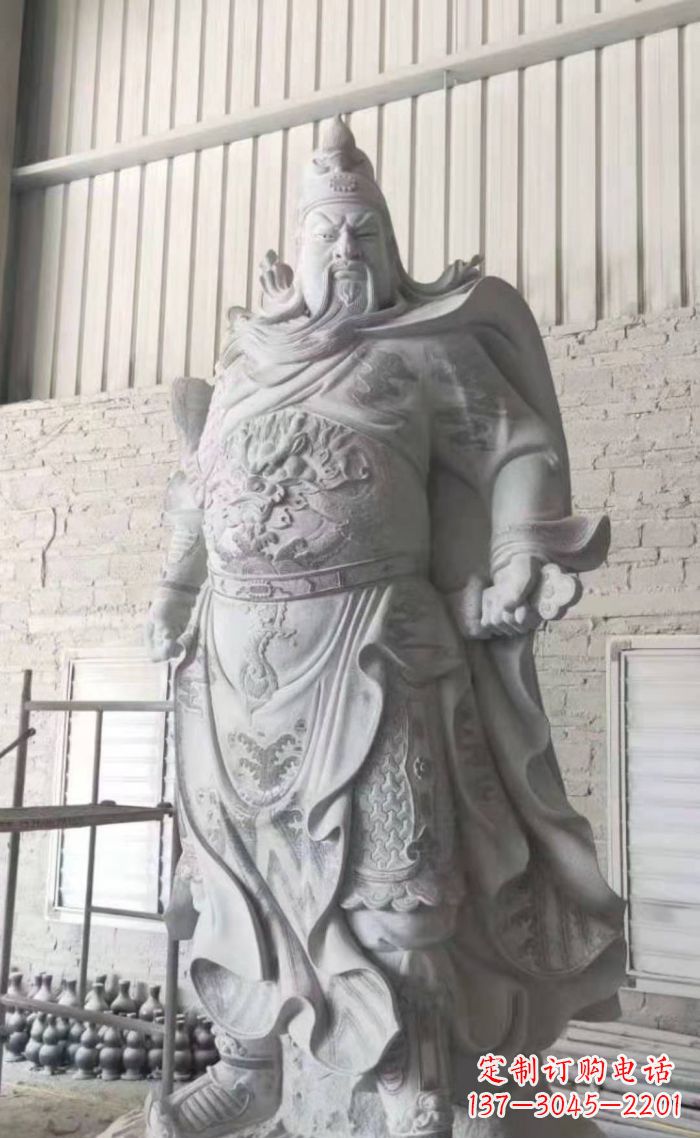重庆大理石关公雕塑,精美绝伦