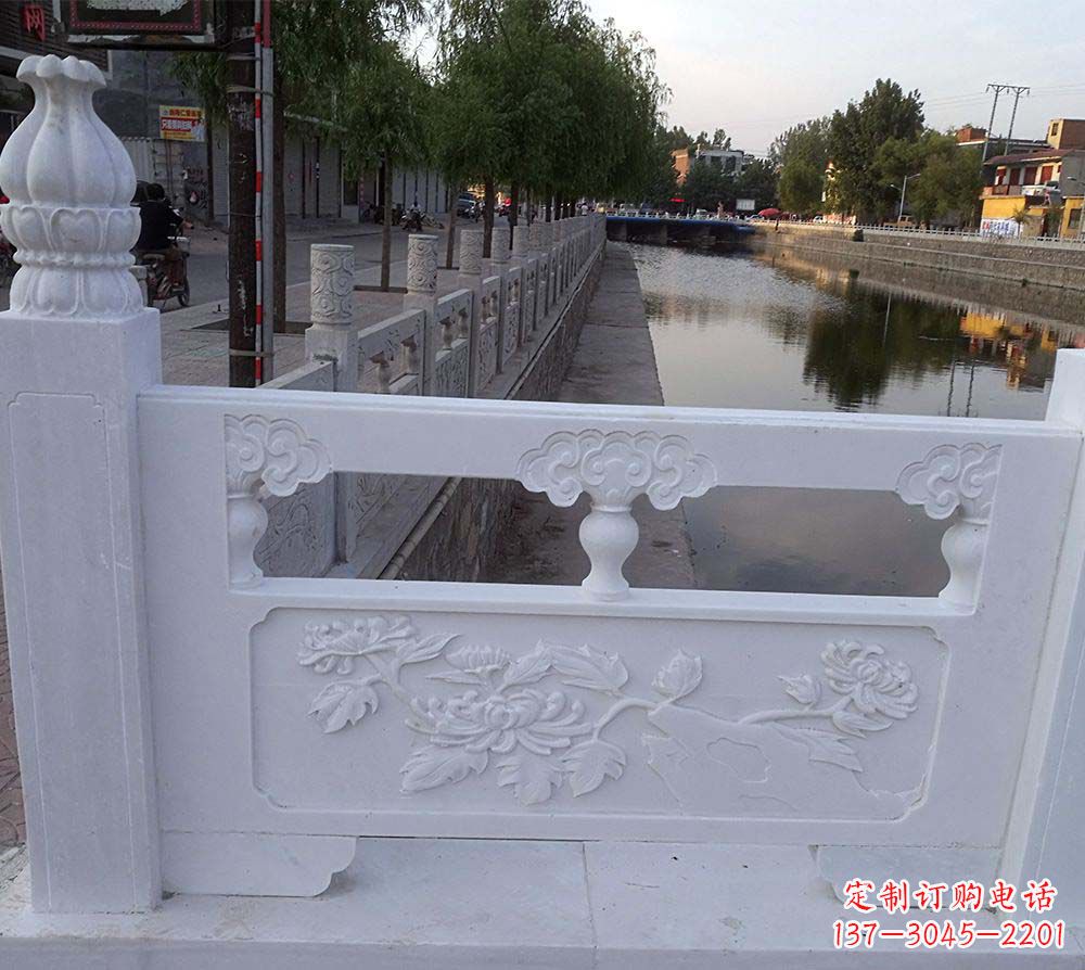 重庆大理石荷花栏板雕塑