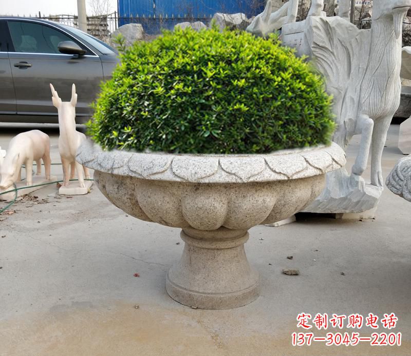 重庆优雅大理石花盆雕塑