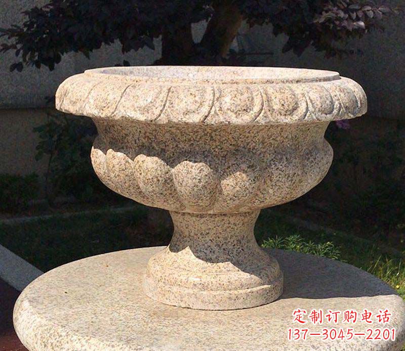 重庆大理石花钵公园花盆石雕