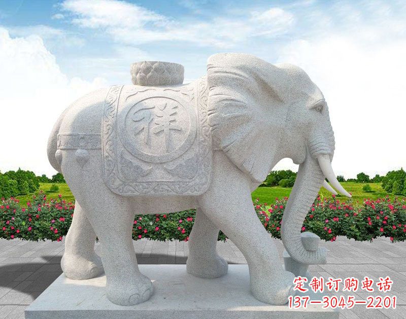 重庆精美大理石大象雕塑