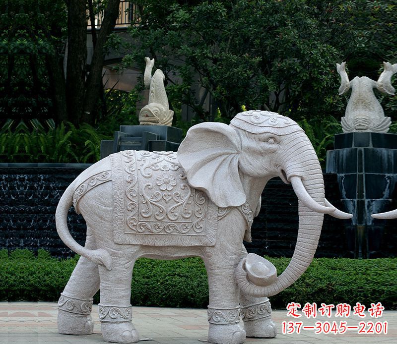 重庆以大理石为材料的完美大象雕塑