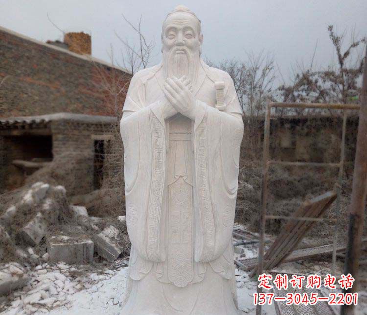 重庆大理石孔子行教像古代名人石雕