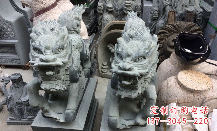 重庆大理石立式麒麟门口镇宅石雕