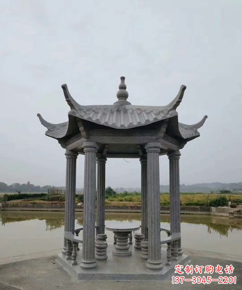 重庆大理石凉亭石雕塑,优雅经典无双