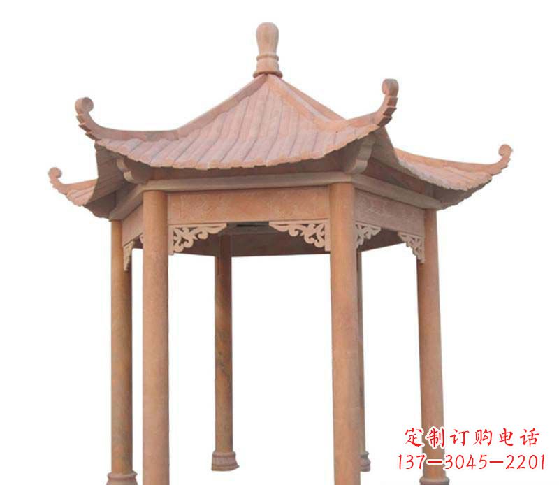 重庆大理石六角凉亭雕塑