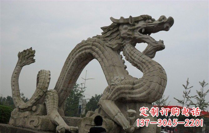 重庆大理石龙雕塑,象征着力量与尊贵