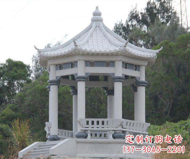 重庆大理石六角石雕凉亭营造舒适环境的完美体现