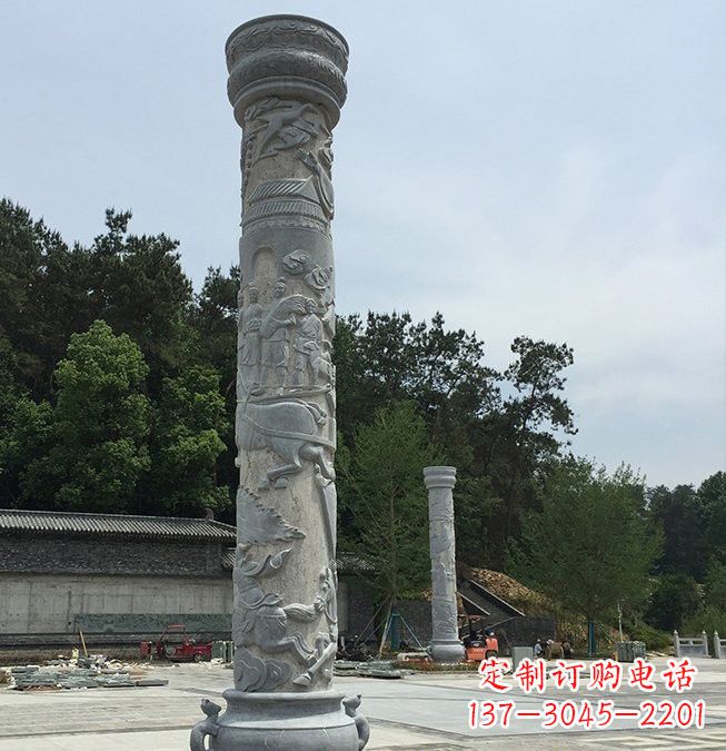 重庆大理石龙柱雕塑