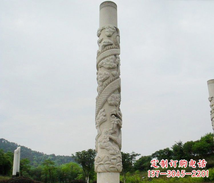 重庆大理石盘龙柱雕塑