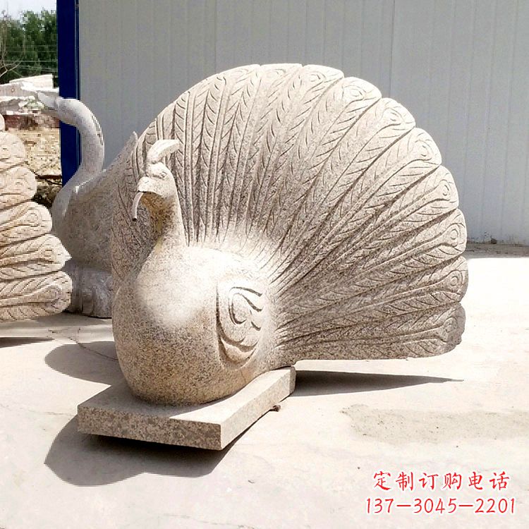 重庆大理石喷水孔雀雕塑