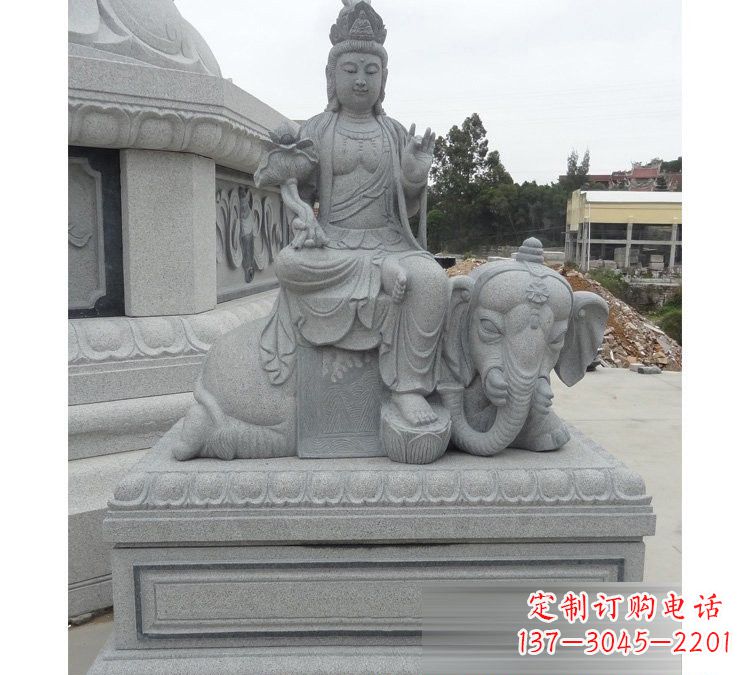 重庆精雕细琢的大理石普贤菩萨雕塑
