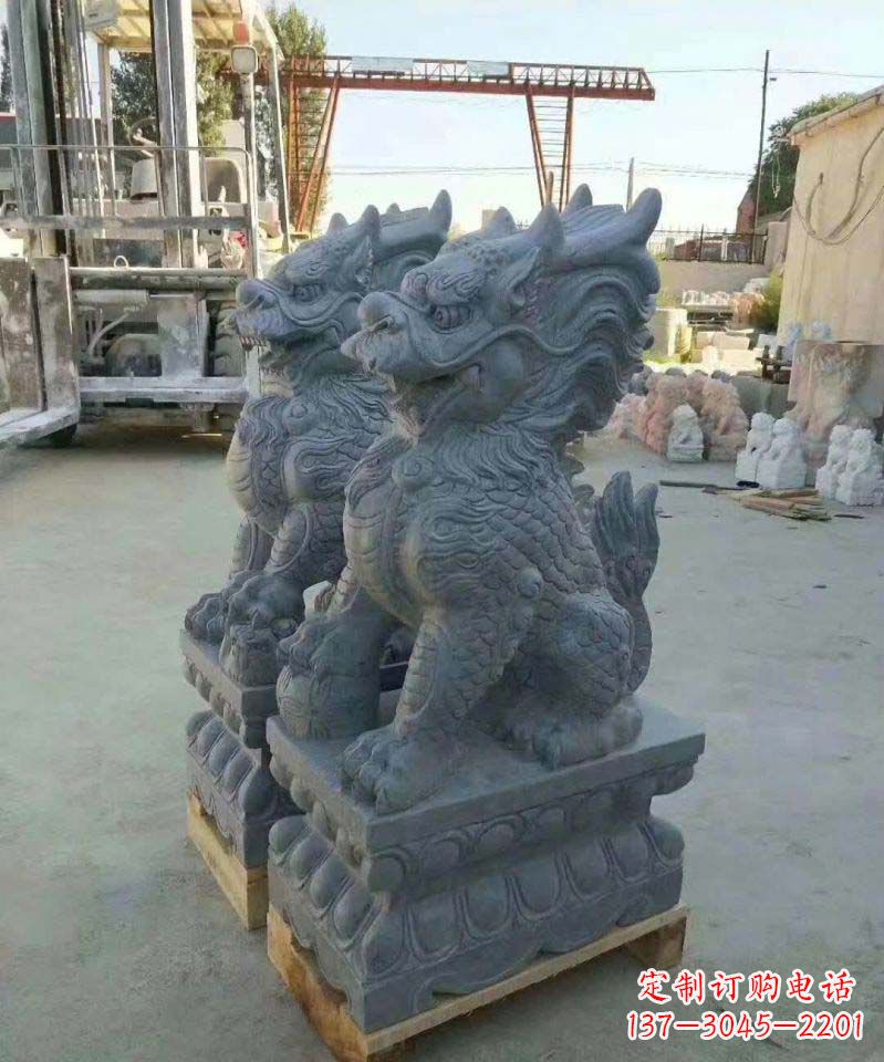重庆精美大理石麒麟雕塑