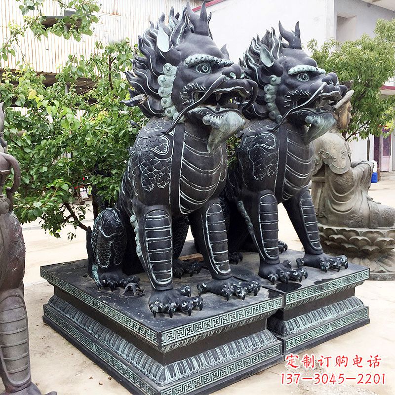 重庆象征威严的大理石麒麟雕塑