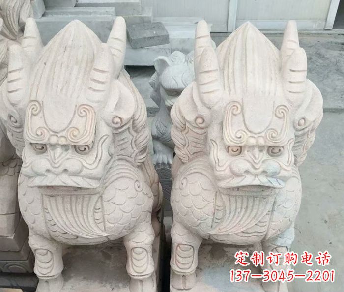 重庆品质卓越的大理石麒麟古兽雕塑