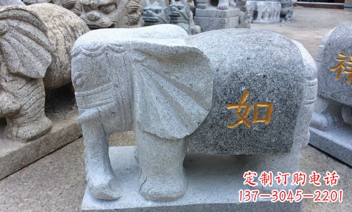 重庆精美大理石石象雕塑
