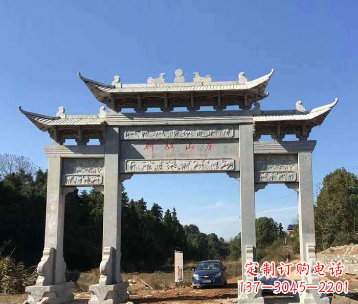 重庆精美石雕牌坊雕塑