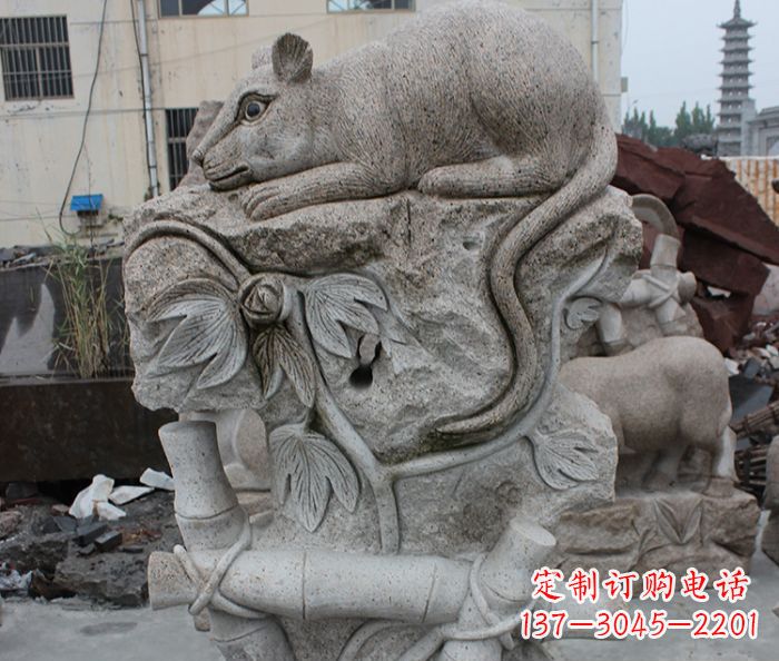 重庆大理石生肖鼠石雕