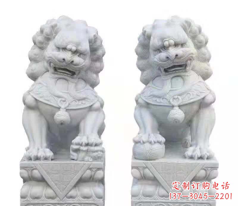 重庆大理石狮子雕塑震撼视觉、传承文化