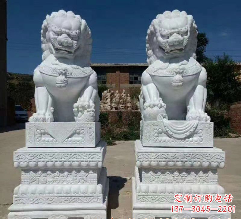 重庆大理石狮子石雕,雕塑定制精美狮子