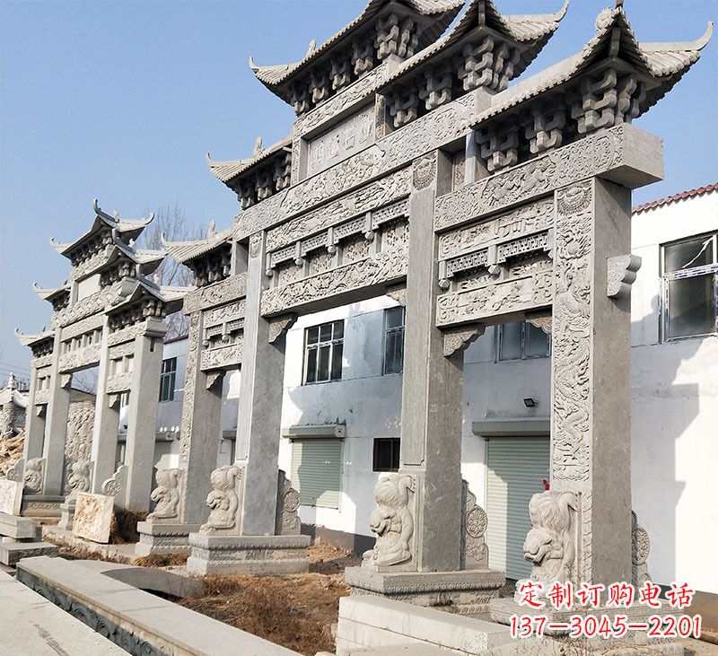 重庆大理石石雕牌坊雕塑定制