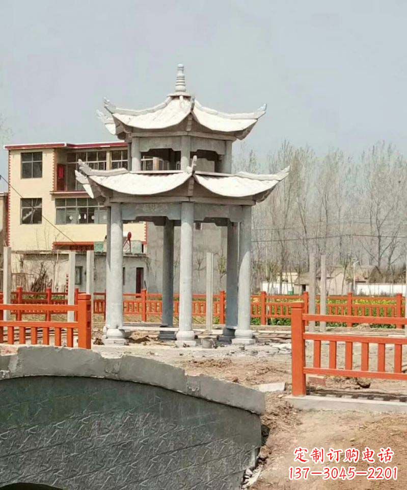 重庆大理石双层凉亭雕塑