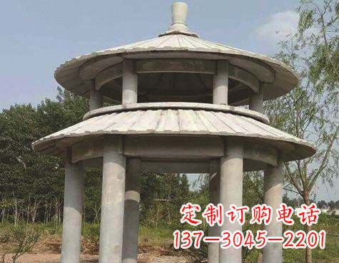 重庆大理石双层圆顶凉亭石雕