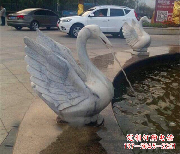 重庆大理石天鹅喷泉石雕