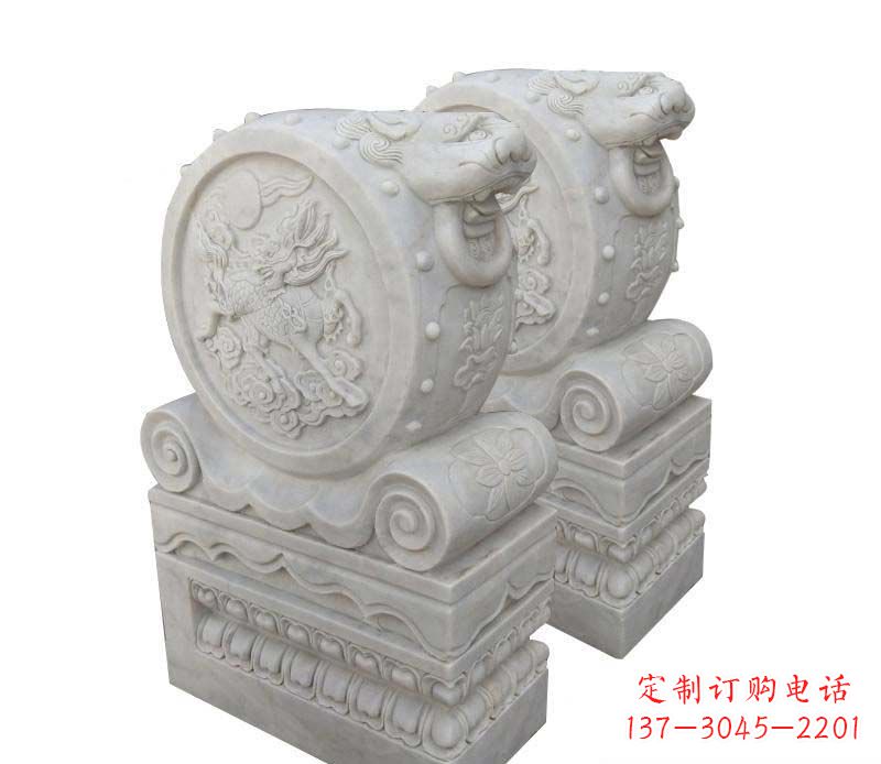 重庆大理石狮子头门墩雕塑