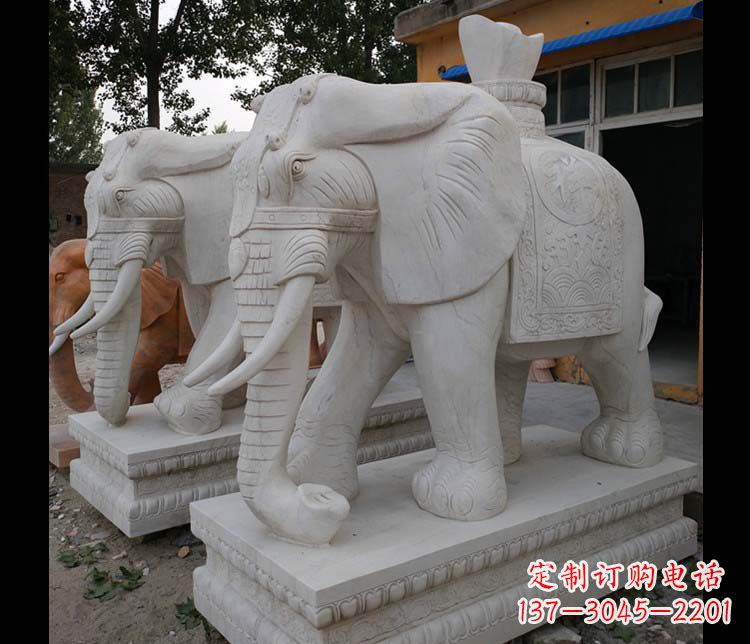 重庆大理石大象雕塑,招财进宝