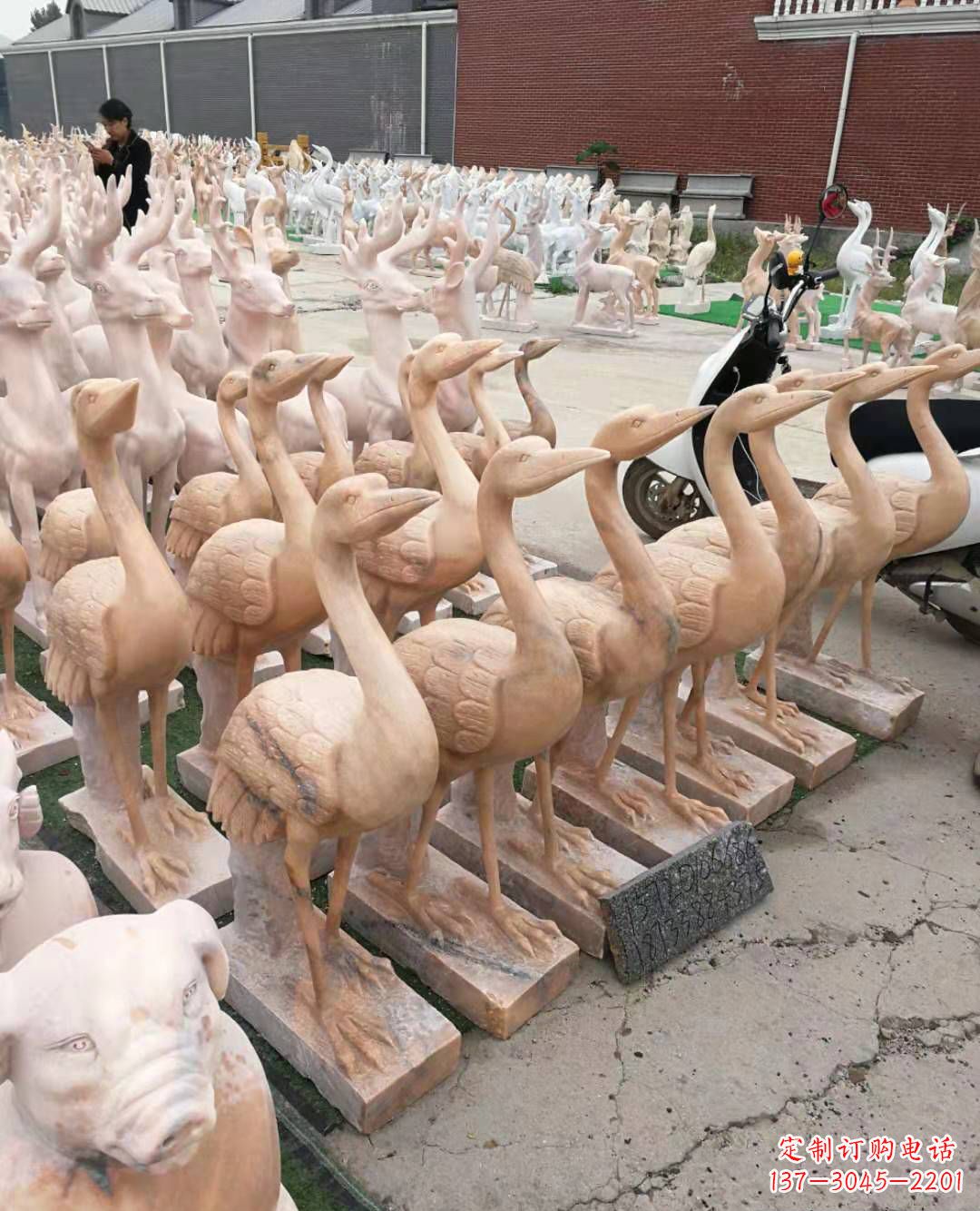 重庆丹顶鹤大理石雕塑