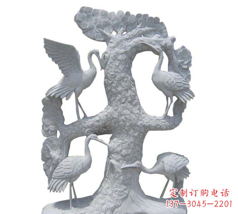 重庆精美大理石松树雕塑