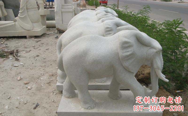 重庆大理石小象公园动物石雕