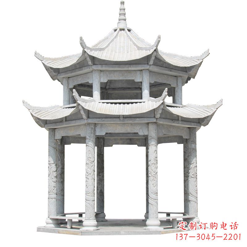 重庆大理石古建凉亭雕塑