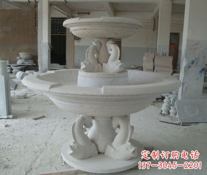 重庆高端大理石双层喷泉雕塑