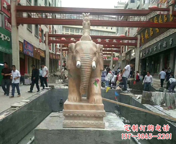 重庆优雅活泼的大象石材雕塑