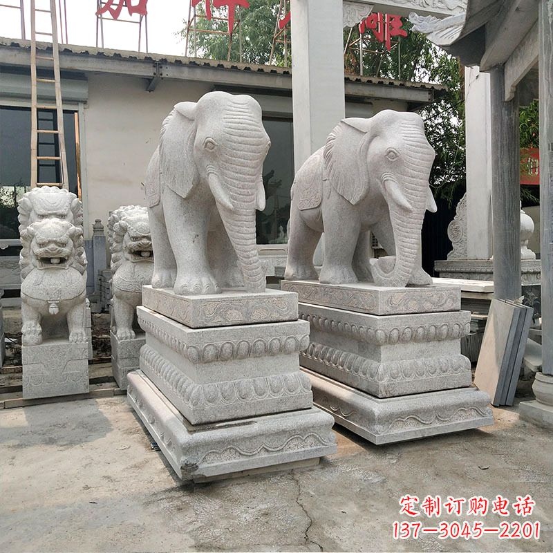 重庆石材大象喷水雕塑