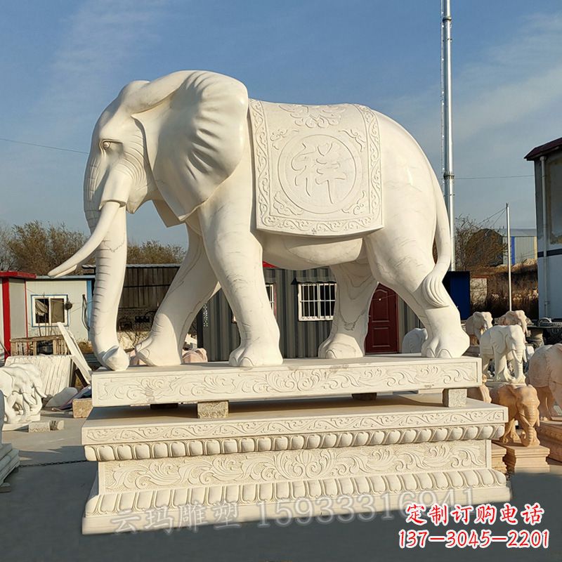 重庆精致大象石雕雕塑