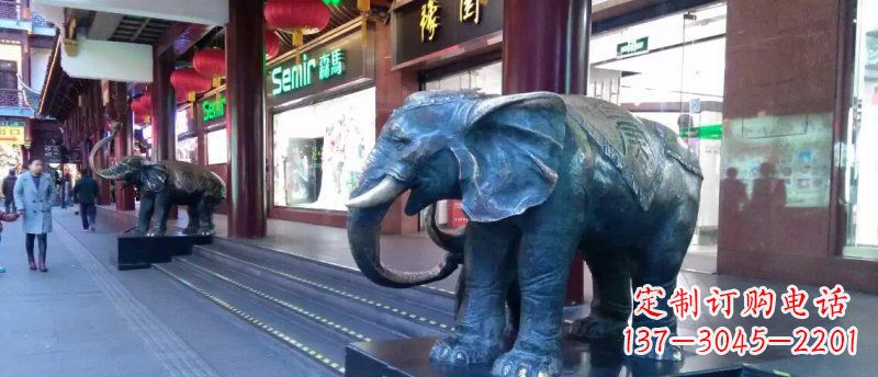 重庆大象铜雕企业门口动物雕塑