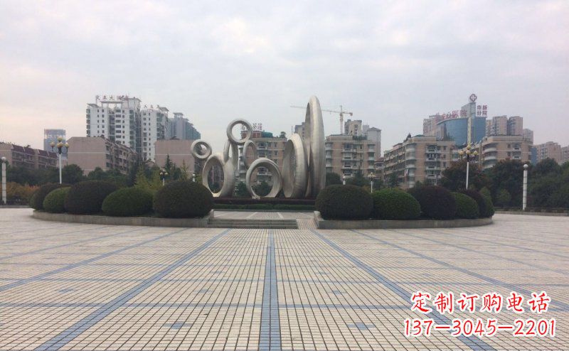 重庆中领雕塑不锈钢圆环雕塑