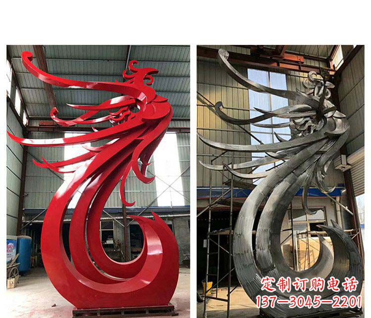 重庆优雅凤凰不锈钢摆件雕塑
