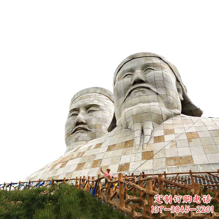 重庆大型成吉思汗石雕头像景观雕塑-景区景点历史名人景观雕像