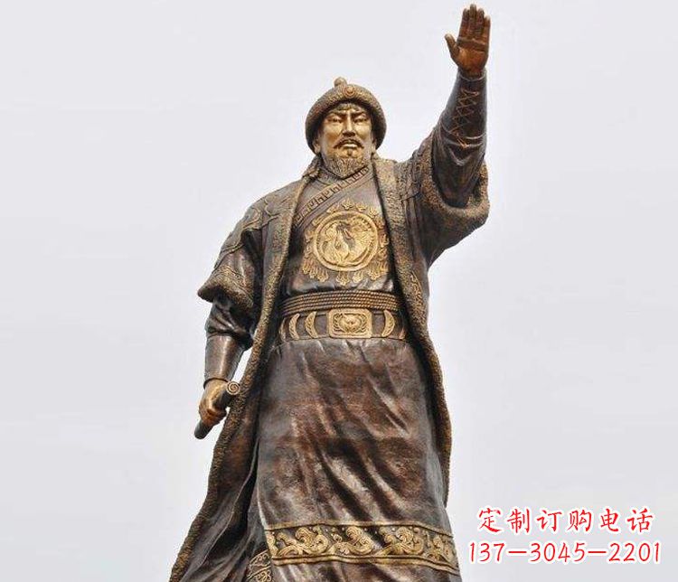 重庆传承历史的风采成吉思汗铜雕
