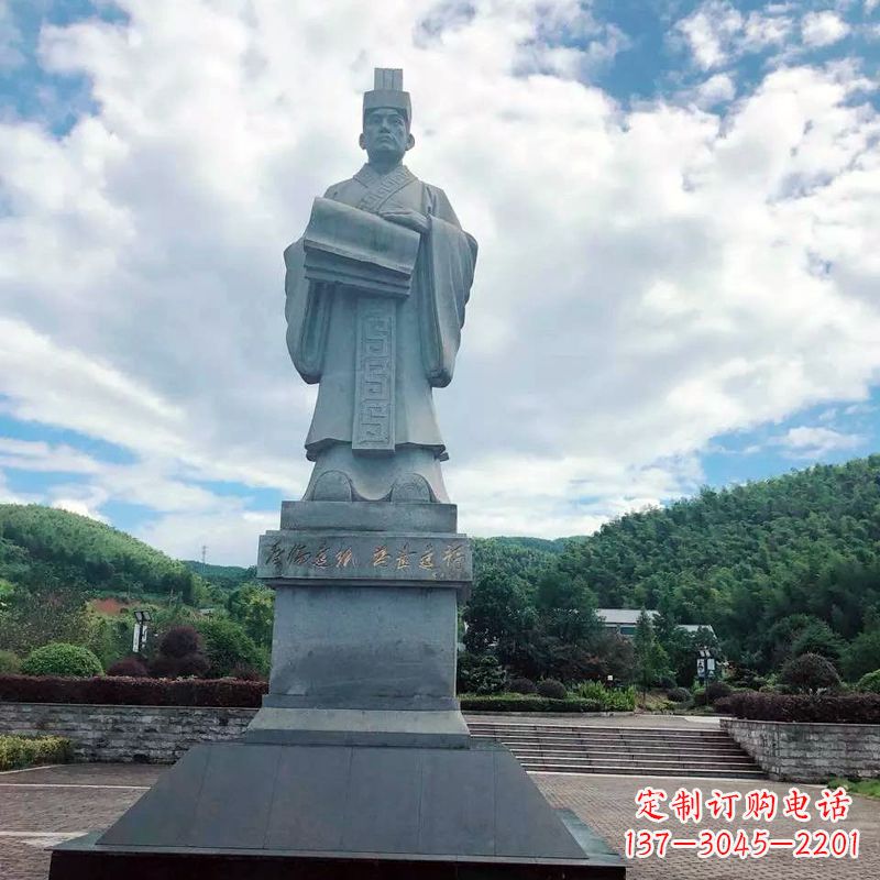 重庆大型蔡伦石雕像-景区广场历史文化名人雕塑