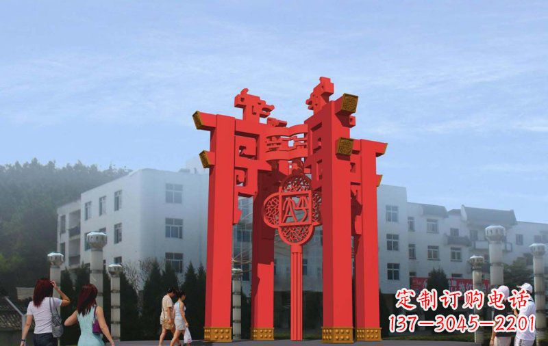 重庆不锈钢灯笼雕塑