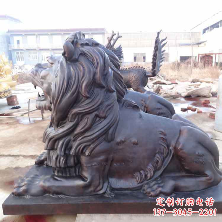 重庆纯铜港币狮子动物雕塑