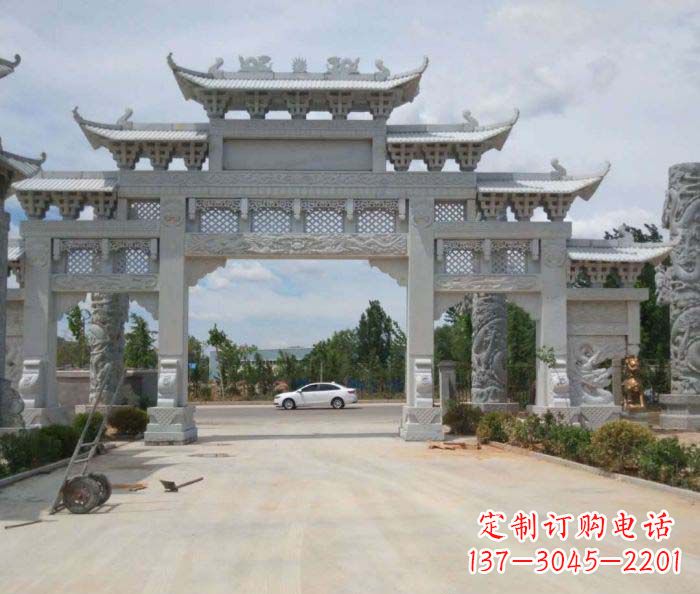 重庆精美大型村口牌坊石雕