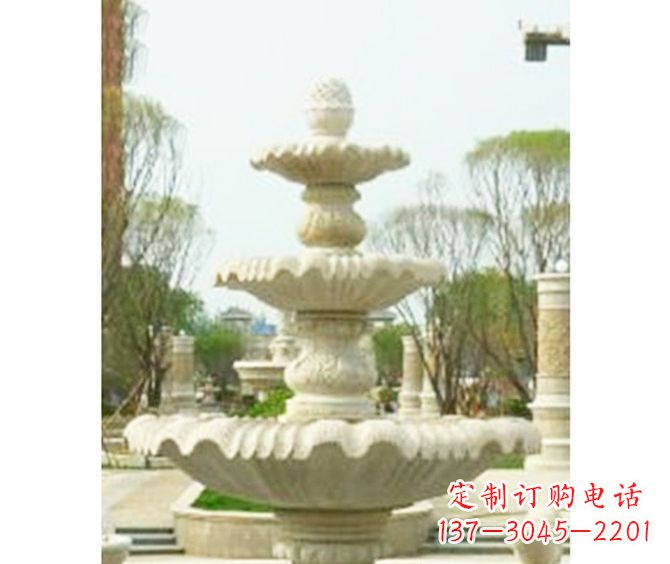 重庆圆润线条的精美喷泉石雕