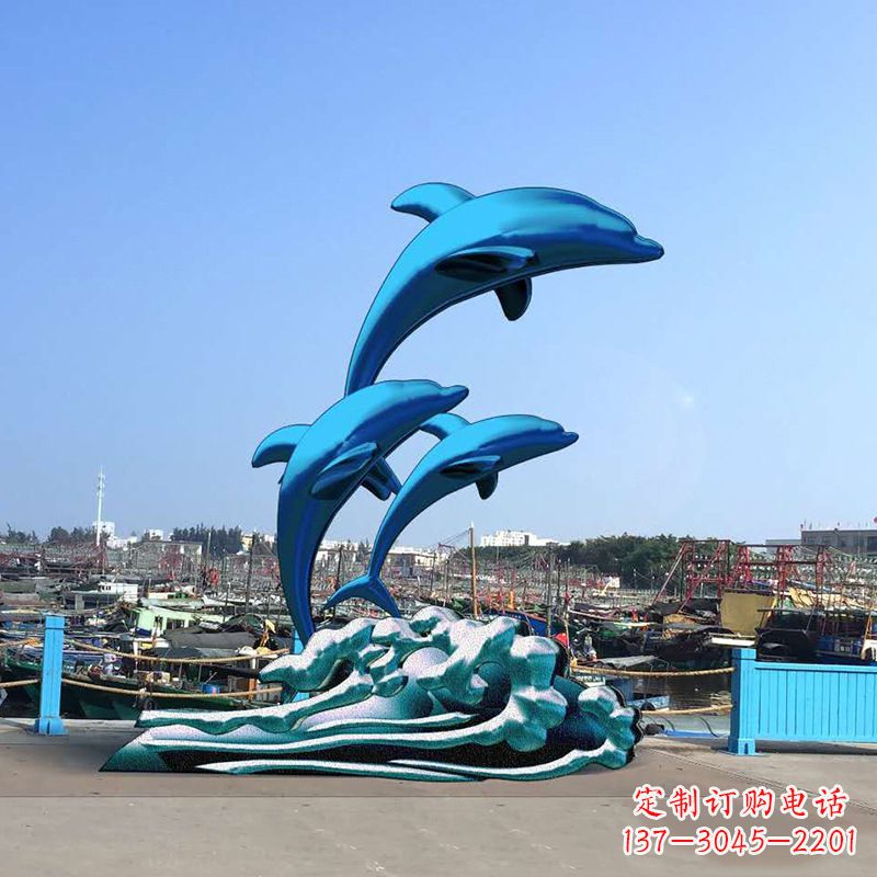 重庆精美玻璃钢海豚雕塑